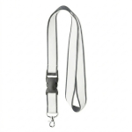 Lanyard de poliéster acetinado desmontável personalização total cor cinzento-escuro sétima vista