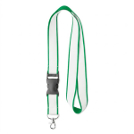 Lanyard de poliéster acetinado desmontável personalização total cor verde garrafa sétima vista