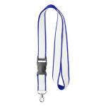 Lanyard de poliéster acetinado desmontável personalização total cor azul elétrico sétima vista