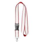 Lanyard de poliéster acetinado desmontável personalização total cor grená sétima vista