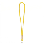 Lanyard tubular de poliéster com detalhe de bambu personalização total cor amarelo sétima vista