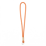 Lanyard tubular de poliéster com detalhe de bambu personalização total cor cor-de-laranja sétima vista