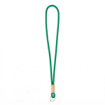 Lanyard tubular de poliéster com detalhe de bambu personalização total cor verde garrafa sétima vista