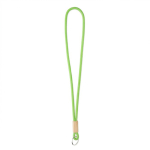 Lanyard tubular de poliéster com detalhe de bambu personalização total cor verde maçã sétima vista