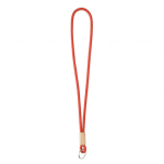 Lanyard tubular de poliéster com detalhe de bambu personalização total cor vermelho-escuro sétima vista