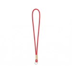 Lanyard tubular de poliéster com detalhe de bambu personalização total cor grená sétima vista