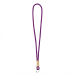 Lanyard tubular de poliéster com detalhe de bambu personalização total cor roxo sétima vista
