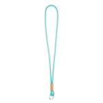 Lanyard tubular de poliéster com detalhe de bambu personalização total