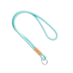 Lanyard tubular de poliéster com detalhe de bambu personalização total