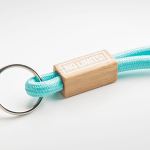 Lanyard tubular de poliéster com detalhe de bambu personalização total quinta vista