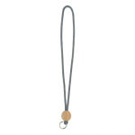Lanyard tubular poliéster detalhe circular bambu personalização total cor cinzento-escuro sétima vista