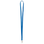 Lanyard de poliéster com mosquetão à escolha personalização total cor azul sétima vista
