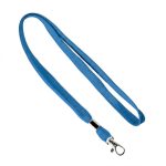 Lanyard poliéster presilha e mosquetão metálico personalização total cor azul sétima vista