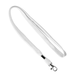 Lanyard poliéster presilha e mosquetão metálico personalização total cor branco sétima vista