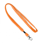 Lanyard poliéster presilha e mosquetão metálico personalização total cor cor-de-laranja sétima vista