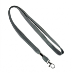 Lanyard poliéster presilha e mosquetão metálico personalização total cor cinzento-escuro sétima vista