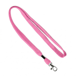 Lanyard poliéster presilha e mosquetão metálico personalização total cor fúcsia sétima vista
