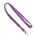 Lanyard poliéster presilha e mosquetão metálico personalização total cor roxo sétima vista