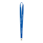 Lanyard poliéster com fios refletores nas bordas personalização total cor azul vista principal