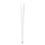 Lanyard poliéster com fios refletores nas bordas personalização total cor branco sétima vista