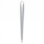 Lanyard poliéster com fios refletores nas bordas personalização total cor cinzento sétima vista