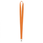 Lanyard poliéster com fios refletores nas bordas personalização total cor cor-de-laranja sétima vista