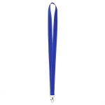 Lanyard poliéster com fios refletores nas bordas personalização total cor azul elétrico sétima vista