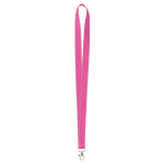 Lanyard poliéster com fios refletores nas bordas personalização total cor fúcsia sétima vista