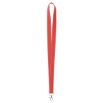 Lanyard poliéster com fios refletores nas bordas personalização total cor vermelho-escuro sétima vista
