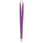 Lanyard poliéster com fios refletores nas bordas personalização total cor roxo sétima vista