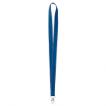 Lanyard poliéster com fios refletores nas bordas personalização total cor azul ultramarino sétima vista