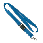 Lanyard de poliéster desmontável fios refletores personalização total cor azul sétima vista