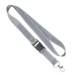 Lanyard de poliéster desmontável fios refletores personalização total cor cinzento sétima vista