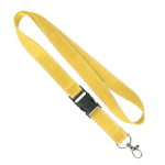 Lanyard de poliéster desmontável fios refletores personalização total cor amarelo sétima vista