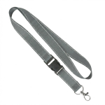 Lanyard de poliéster desmontável fios refletores personalização total cor cinzento-escuro sétima vista