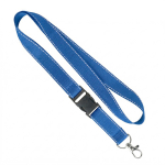 Lanyard de poliéster desmontável fios refletores personalização total cor azul real sétima vista