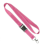 Lanyard de poliéster desmontável fios refletores personalização total cor fúcsia sétima vista