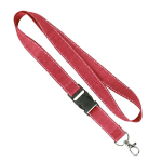 Lanyard de poliéster desmontável fios refletores personalização total cor grená sétima vista