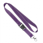 Lanyard de poliéster desmontável fios refletores personalização total cor roxo sétima vista