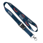 Lanyard de poliéster desmontável fios refletores personalização total cor azul ultramarino