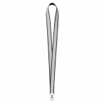 Lanyard poliéster revestimento refletor cinzento personalização total cor preto sétima vista