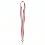 Lanyard poliéster revestimento refletor cinzento personalização total cor vermelho sétima vista