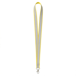 Lanyard poliéster revestimento refletor cinzento personalização total cor amarelo sétima vista