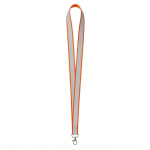 Lanyard poliéster revestimento refletor cinzento personalização total cor cor-de-laranja sétima vista