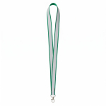 Lanyard poliéster revestimento refletor cinzento personalização total cor verde garrafa sétima vista