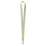 Lanyard poliéster revestimento refletor cinzento personalização total cor verde maçã sétima vista