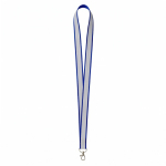 Lanyard poliéster revestimento refletor cinzento personalização total cor azul elétrico sétima vista