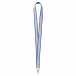 Lanyard poliéster revestimento refletor cinzento personalização total cor azul real sétima vista