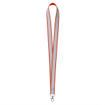 Lanyard poliéster revestimento refletor cinzento personalização total cor vermelho-escuro sétima vista
