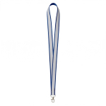 Lanyard poliéster revestimento refletor cinzento personalização total cor azul ultramarino sétima vista